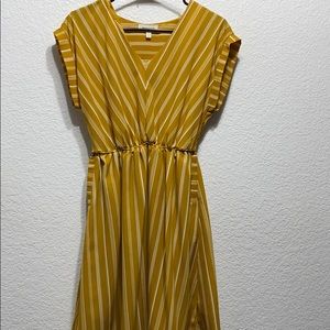 Yellow and white striped dress
